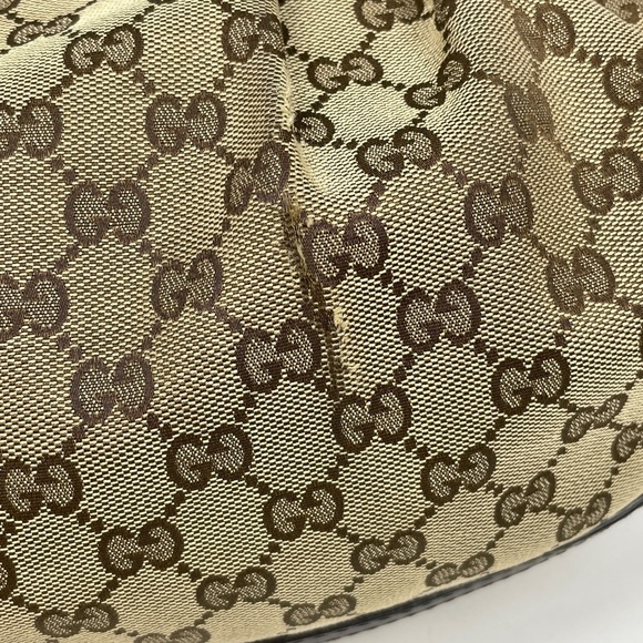 Gucci GG Pattern Interlocking G Studded Canvas Tote Bag Brown - Picture 5 of 8